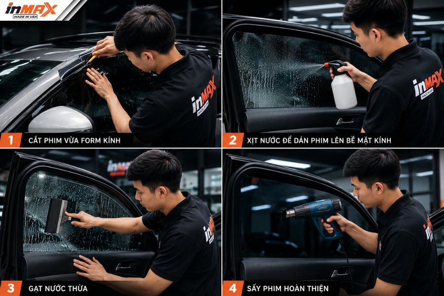 Quy trình dán phim cách nhiệt ô tô