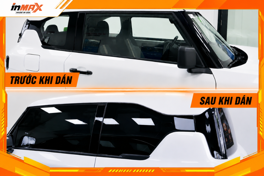 Dán phim cách nhiệt cho xe VF3 tăng tính riêng tư