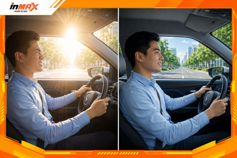 Chống chói mắt nhờ dán phim cách nhiệt cho xe VF5
