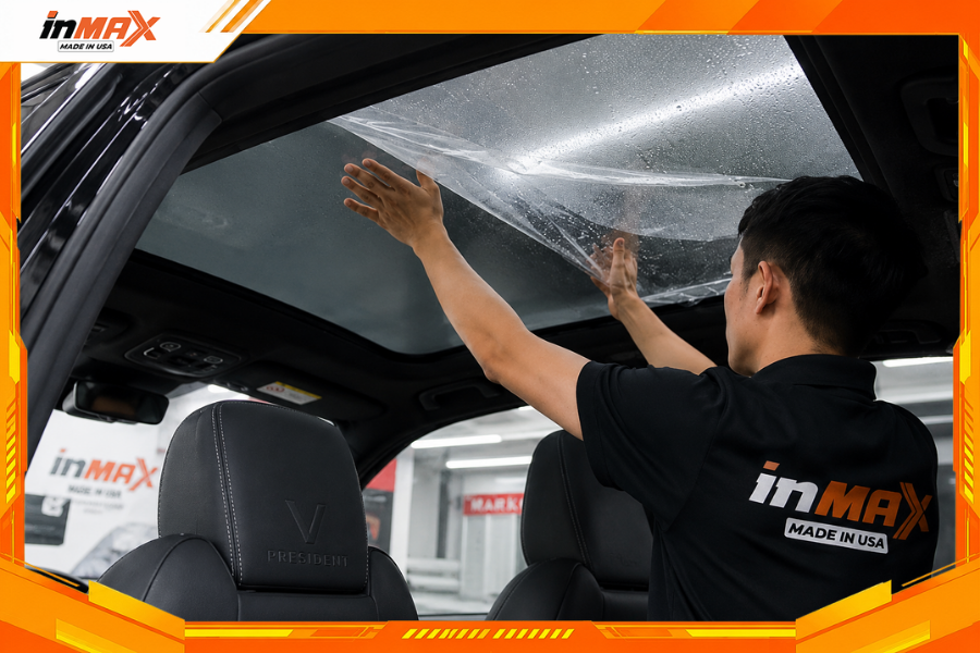 Dán phim cách nhiệt cho xe Vinfast President vị trí cửa sổ trời