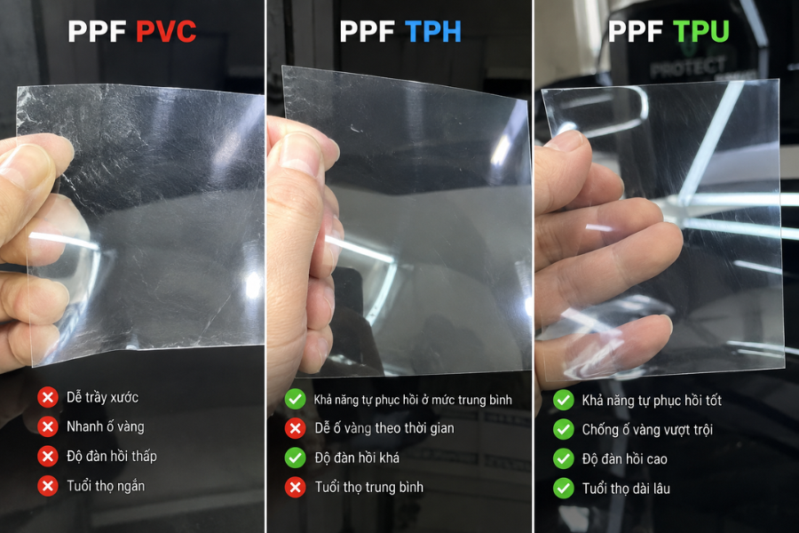 So sánh 3 loại vật liệu PPF ô tô phổ biến