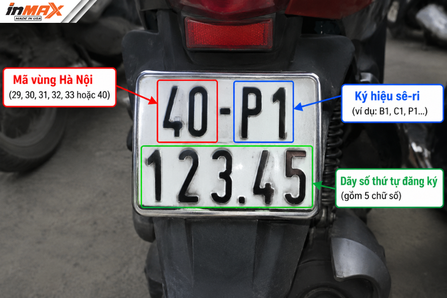 Cấu trúc biển số xe Hà Nội cho xe máy