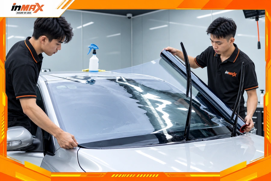 Dán phim cách nhiệt cho xe Toyota Altis - Vị trí kính lái