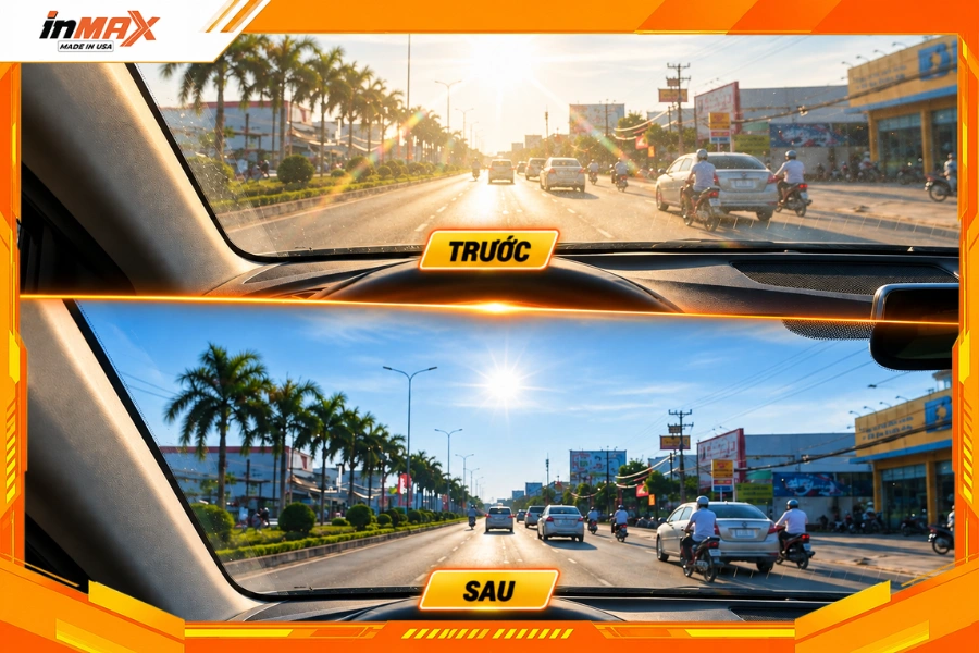 Dán phim cách nhiệt cho xe Toyota Fortuner giúp giảm chói khi đi trời nắng