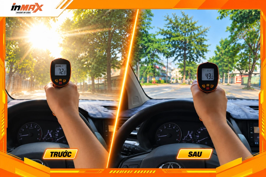 Dán phim cách nhiệt cho xe Toyota Fortuner giúp giảm nhiệt truyền qua kính