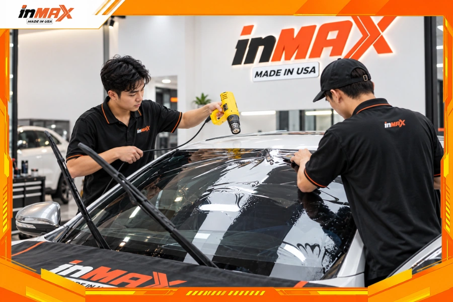 Dán phim cách nhiệt cho xe Toyota Fortuner vị trí kính lái
