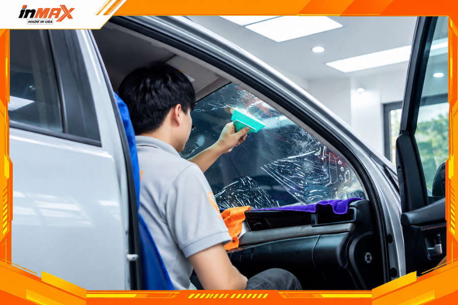Dán phim cách nhiệt cho xe Toyota Innova - Vị trí kính lái