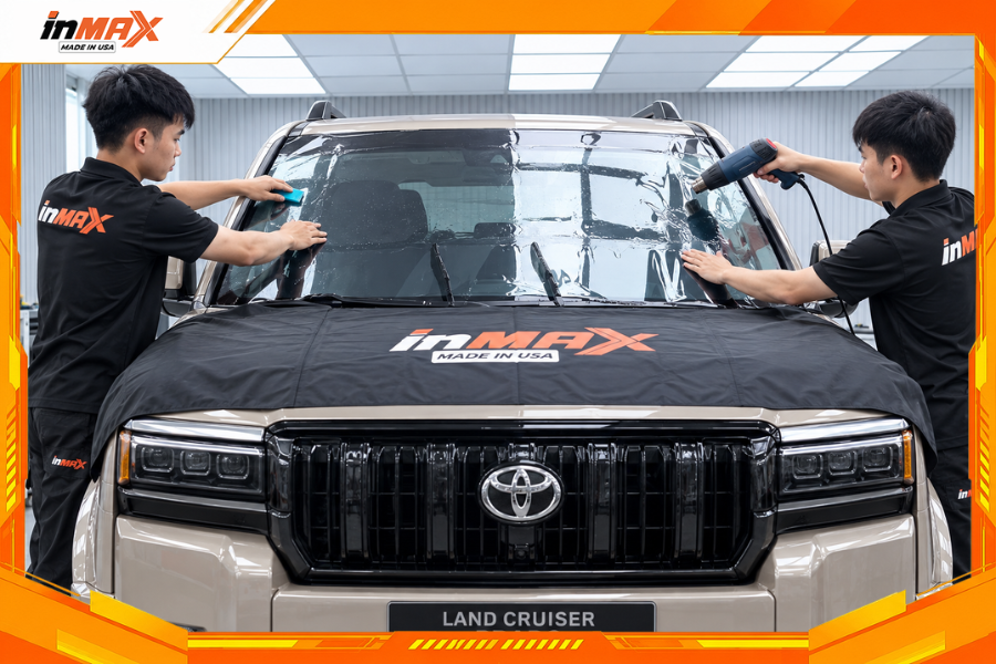 Dán phim cách nhiệt cho xe Toyota Land Cruiser Prado được thi công chuyên nghiệp