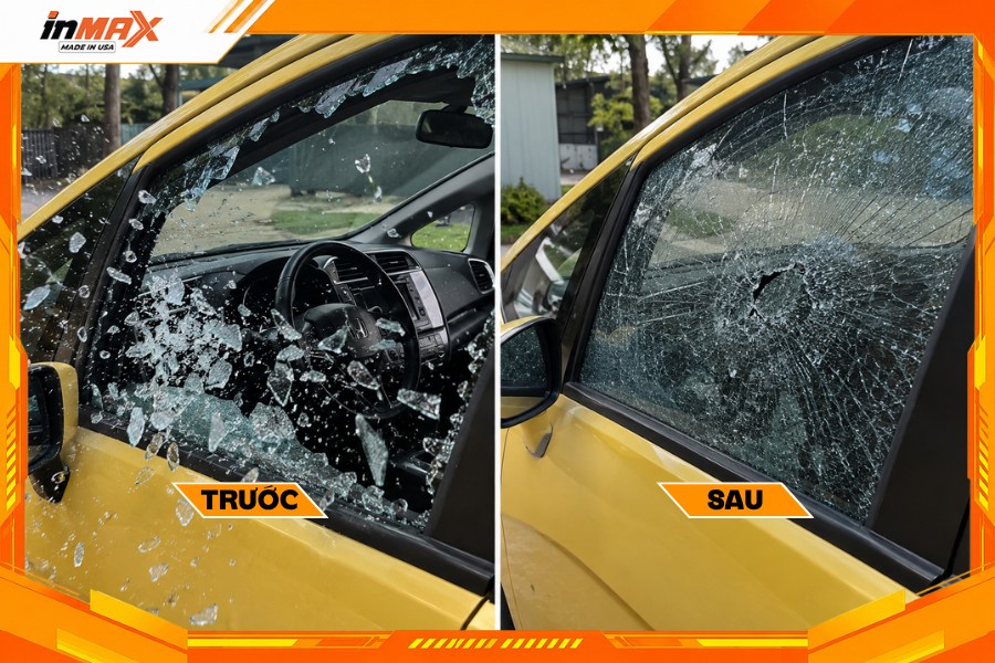 Dán phim cách nhiệt cho xe Honda Jazz giữ mảnh kính vỡ an toàn