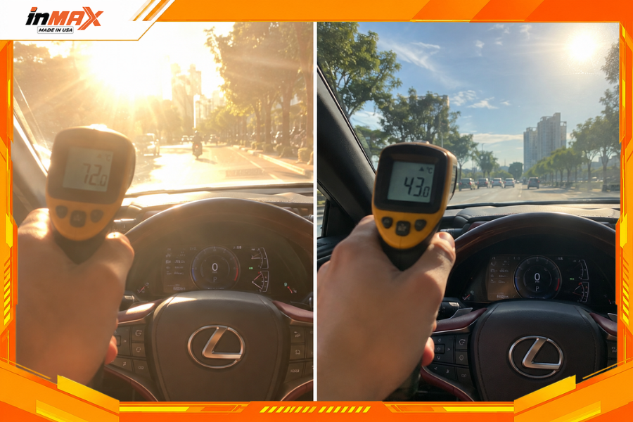 Dán phim cách nhiệt cho xe Lexus ES250 giúp hạn chế nóng và giảm tải điều hòa