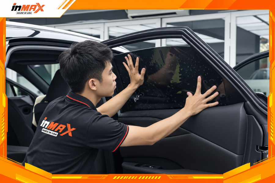 Dán phim cách nhiệt cho xe Lexus RX350 vị trí kính sườn