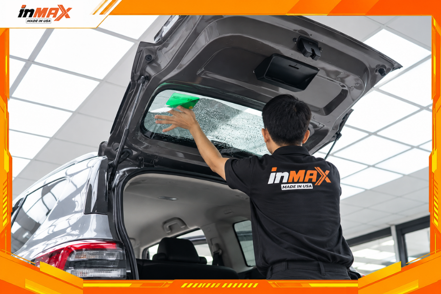 Dán phim cách nhiệt cho xe Mitsubishi Outlander vị trí kính hậu