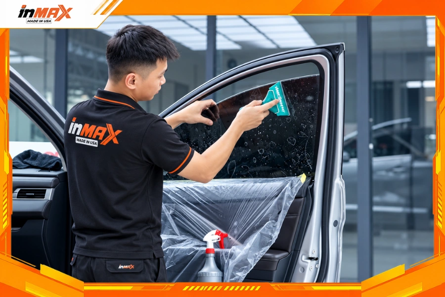 Dán phim cách nhiệt cho xe Mitsubishi Xpander - Vị trí kính sườn