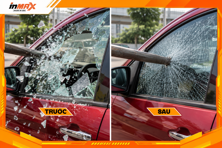 Dán phim cách nhiệt cho xe Suzuki Ertiga giữ mảnh kính vỡ khi va chạm