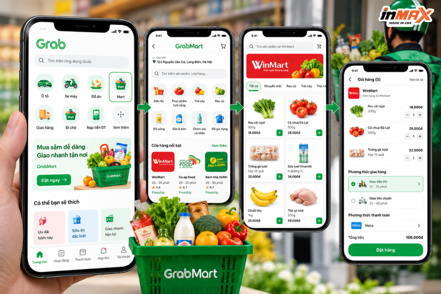 Giao diện bán hàng trên GrabFood